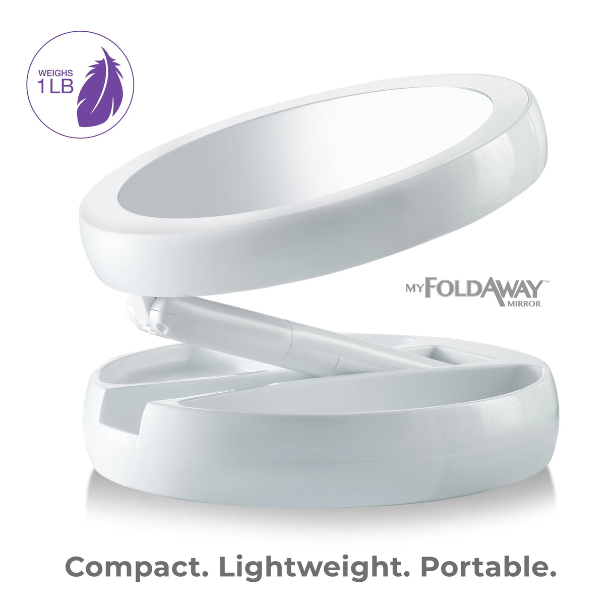 EMSON My Foldaway Mirror LED Lighted, Double-Sided Vanity Mirror-080313017131-LR-320718-5-LR eShop