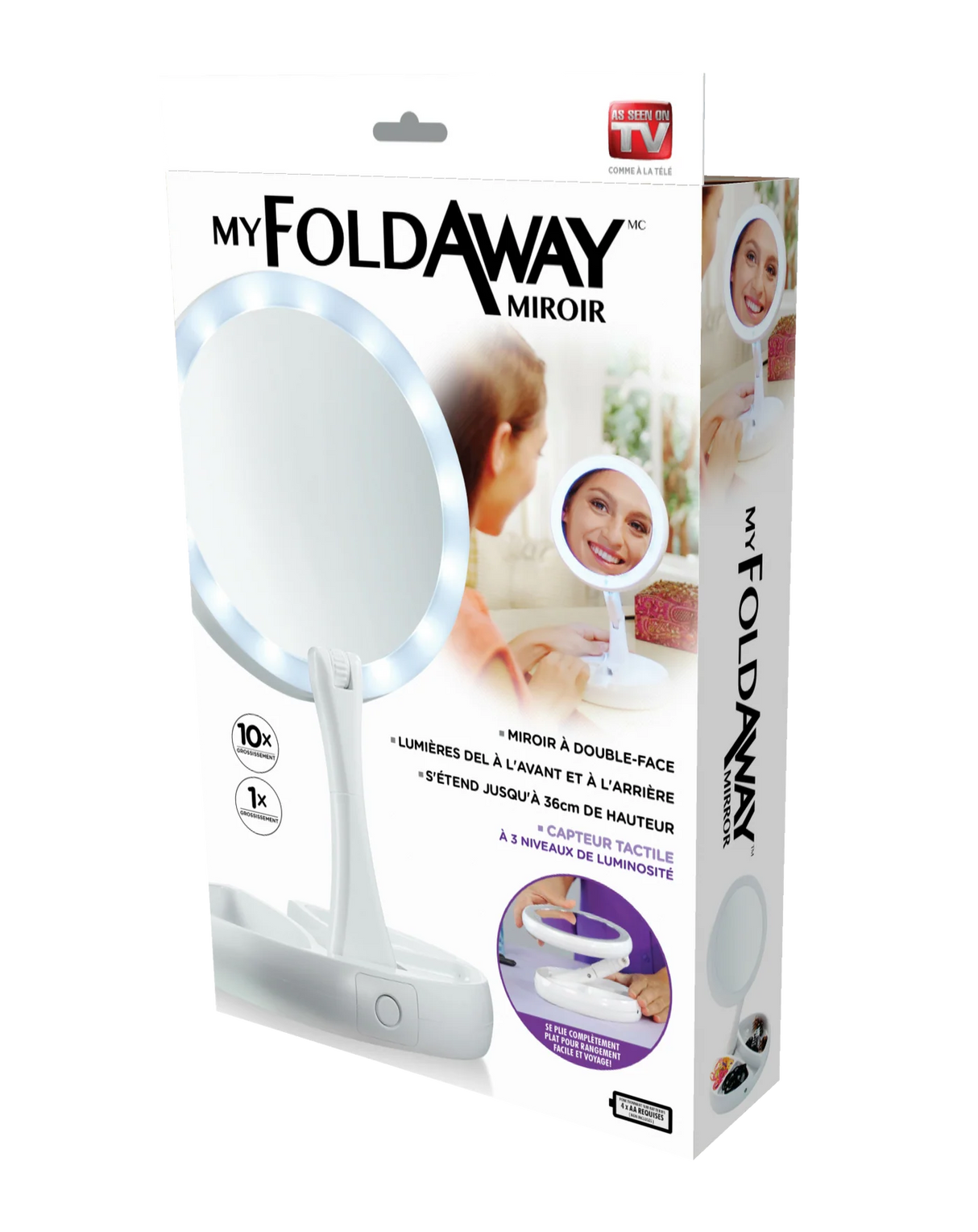 EMSON My Foldaway Mirror LED Lighted, Double-Sided Vanity Mirror-080313017131-LR-320718-8-LR eShop