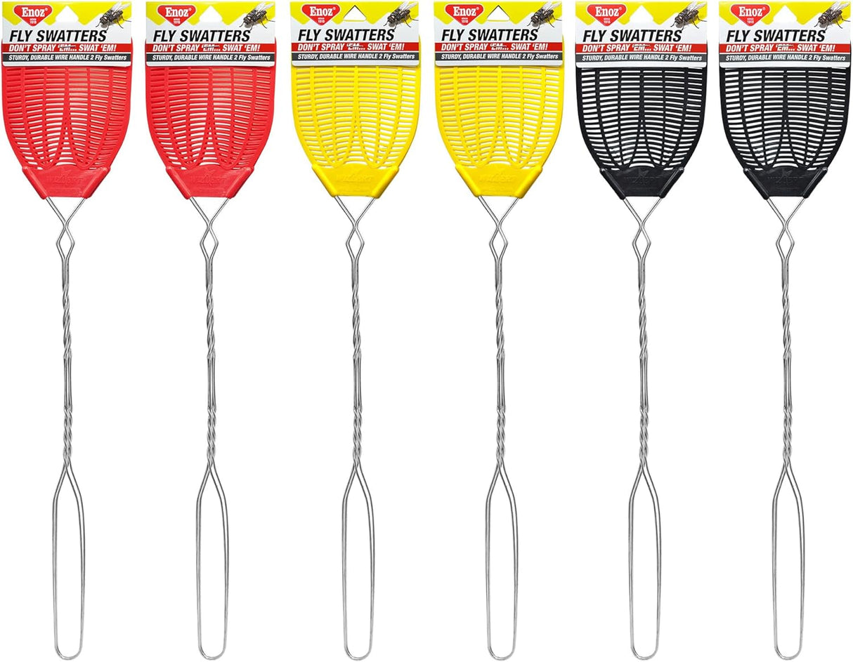 Enoz Heavy Duty Flyswatter with Vented Design - Assorted Colors, 2 count-070922100348-LR-254717-2-LR eShop