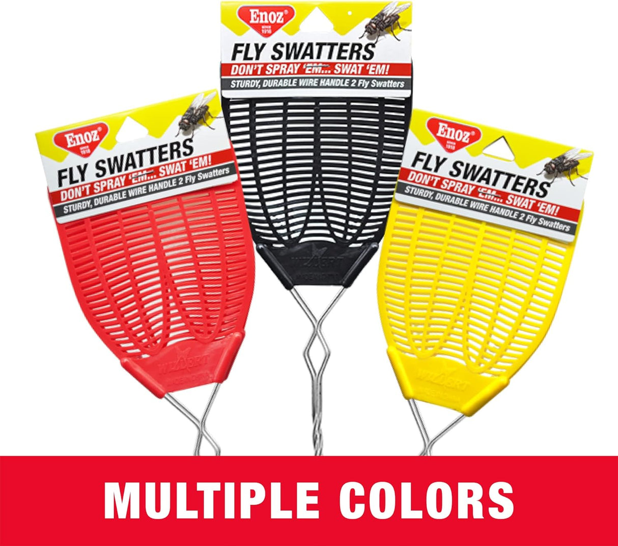 Enoz Heavy Duty Flyswatter with Vented Design - Assorted Colors, 2 count-070922100348-LR-254717-5-LR eShop
