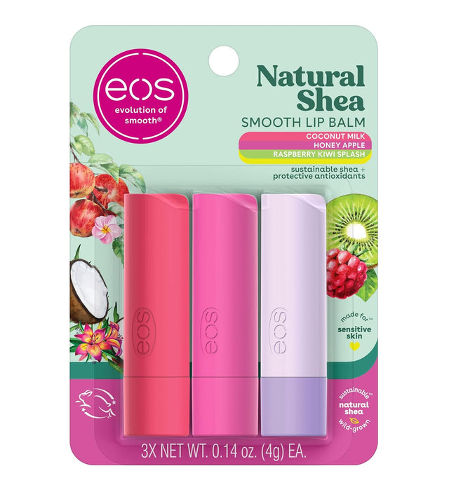 eos Natural Shea Lip Balm - Honey Apple, Coconut Milk & Raspberry Kiwi Splash, 3 count-840044711612-LR-359722-1-LR eShop