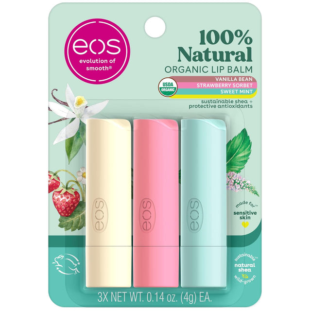 eos Natural Shea Lip Balm - Vanilla Bean, Sweet Mint, & Strawberry Sorbet, 3 count-840044709732-LR-359721-1-LR eShop