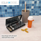 EQUADOSE Weekly Pill Case, 7-Day Medicine Organizer with Mirror - Black-850066680230-LR-359270-5-LR eShop
