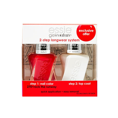 essie Gel Couture Gel-Like Vegan Nail Polish + Top Coat Kit - Rock The Runway and Top Coat-095008026244-LR-322376-1-LR eShop