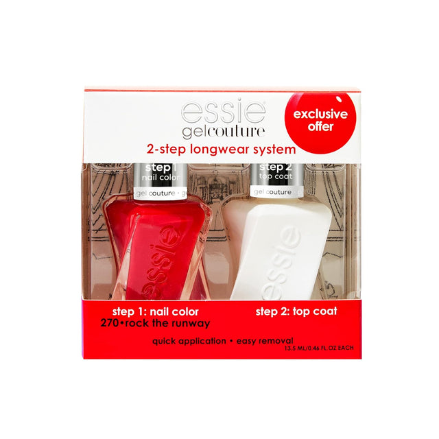 essie Gel Couture Gel-Like Vegan Nail Polish + Top Coat Kit - Rock The Runway and Top Coat-095008026244-LR-322376-1-LR eShop