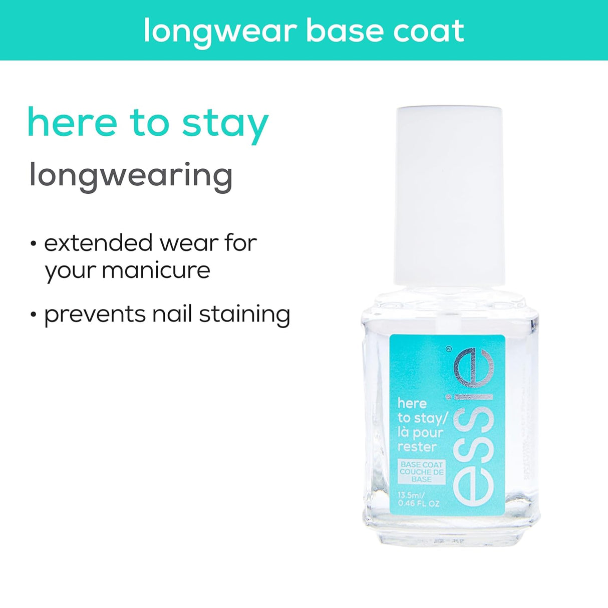 essie Salon Quality Clear Base Coat Vegan Nail Polish - Here To Stay-095008028965-LR-325031-4-LR eShop