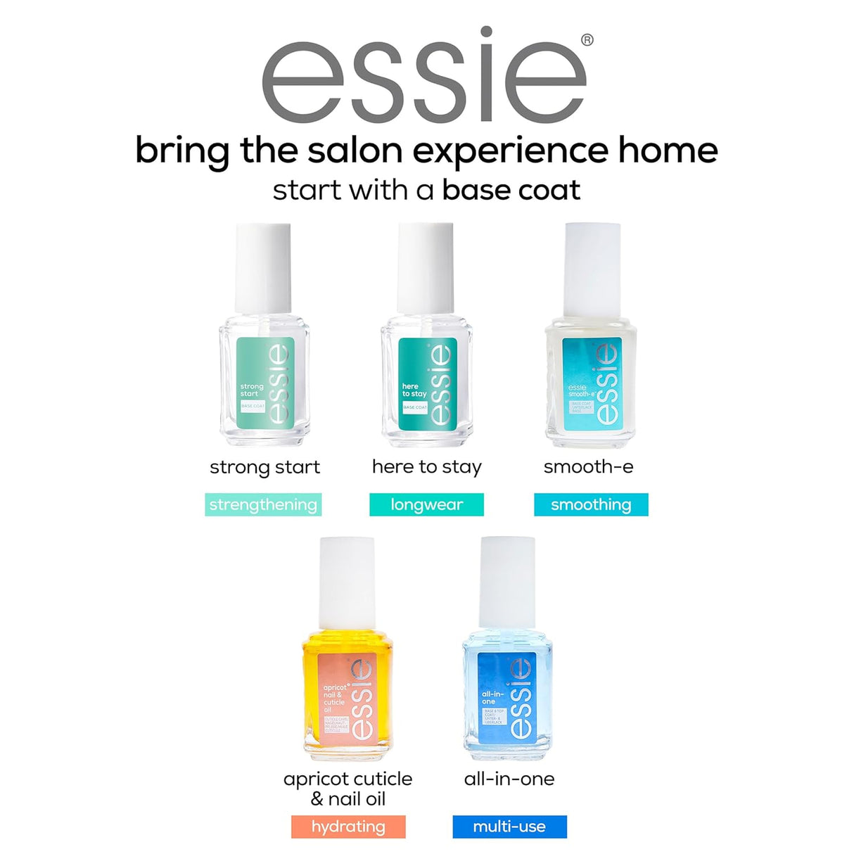 essie Salon Quality Clear Base Coat Vegan Nail Polish - Here To Stay-095008028965-LR-325031-5-LR eShop