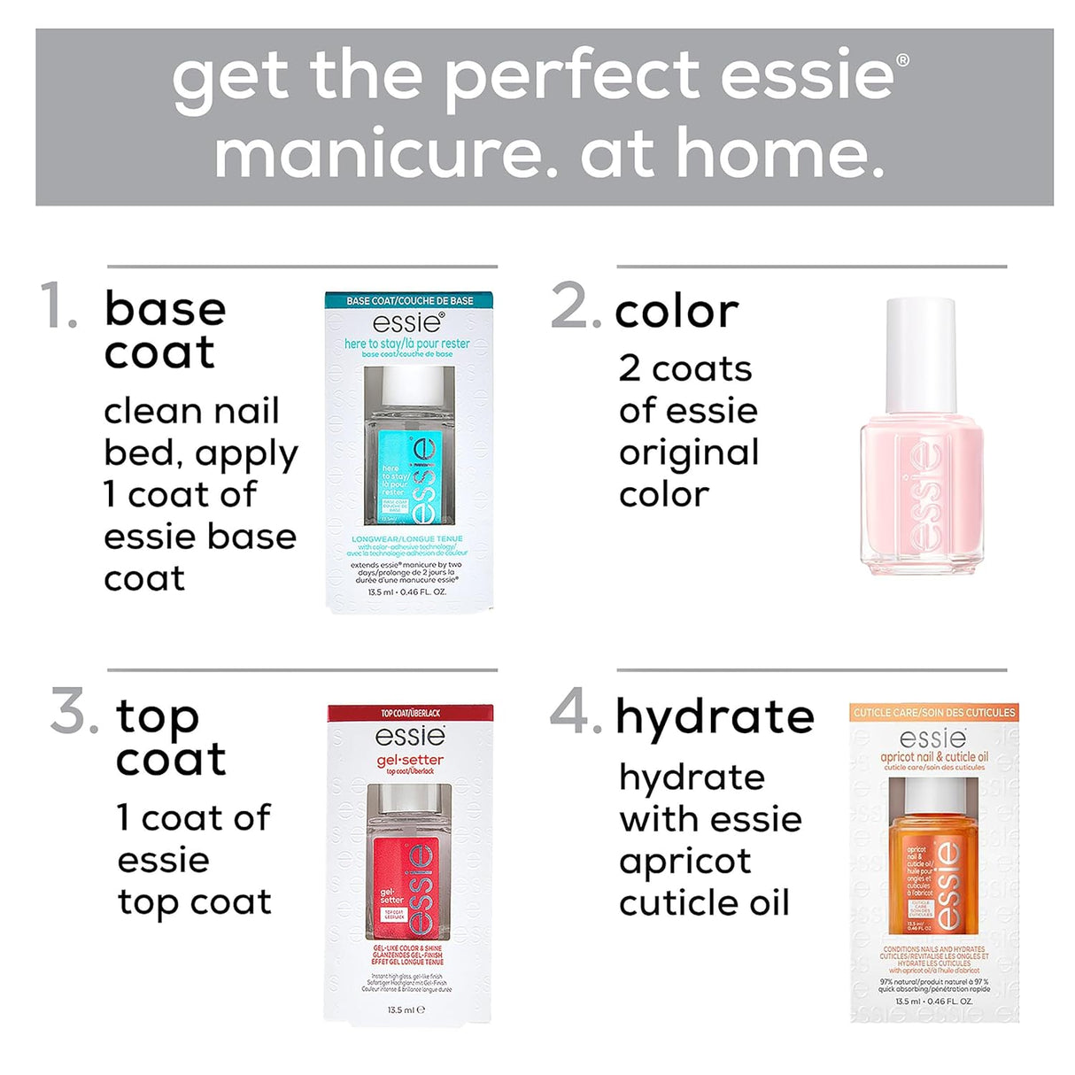 essie Salon Quality Clear Base Coat Vegan Nail Polish - Here To Stay-095008028965-LR-325031-6-LR eShop