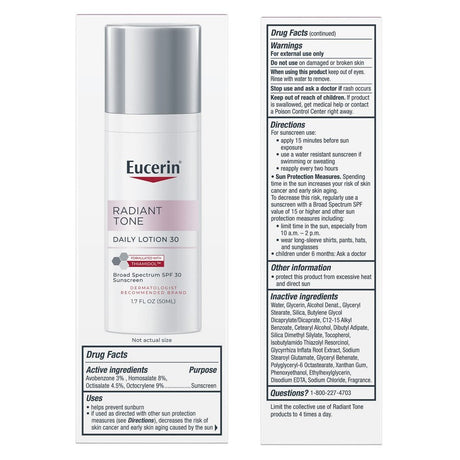 Eucerin Radiant Tone Daily Face Lotion Broad Spectrum SPF 30, Dark Spot Corrector with Thiamidol, 1.7 Fl Oz-072140040093-LR-362743-2-LR eShop