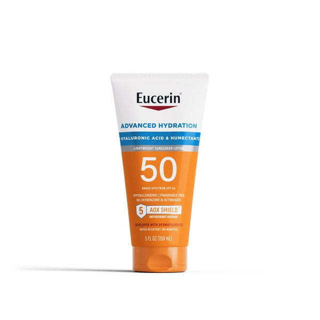 Eucerin Sun Advanced Hydration SPF 50 Sunscreen Lotion with Hyaluronic Acid, 5 Fl Oz Tube-072140032258-LR-363499-1-LR eShop