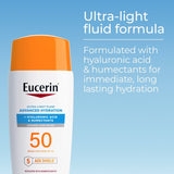 Eucerin Sun Advanced Hydration Ultra-Light Face Sunscreen SPF 50 With Hyaluronic Acid and Humectants, 1.7 Fl Oz Bottle-072140039752-LR-363534-3-LR eShop