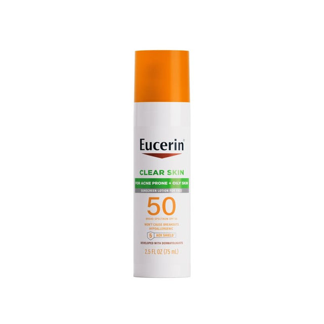 Eucerin Sun Clear Skin Face Sunscreen Lotion SPF 50 with Oil-Absorbing Minerals, 2.5 Fl Oz Bottle-072140032234-LR-363498-1-LR eShop