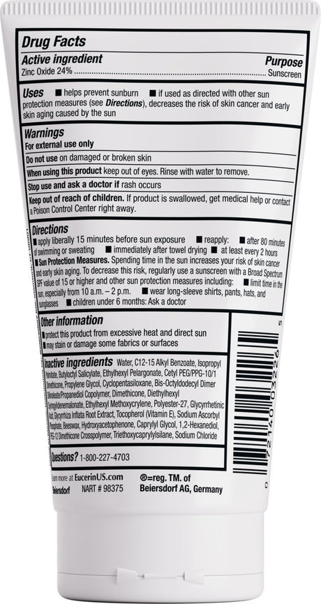 Eucerin Sun Sensitive Mineral Sunscreen Lotion SPF 50, 4 Fl Oz Tube-072140032265-LR-363500-2-LR eShop