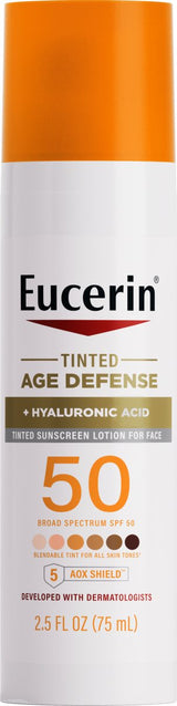 Eucerin Sun Tinted Age Defense SPF 50 Face Sunscreen Lotion with Hyaluronic Acid, 2.5 Fl Oz Bottle-072140038144-LR-363518-1-LR eShop