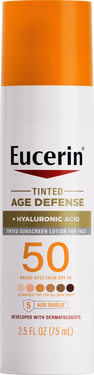 Eucerin Sun Tinted Age Defense SPF 50 Face Sunscreen Lotion with Hyaluronic Acid, 2.5 Fl Oz Bottle-072140038144-LR-363518-1-LR eShop