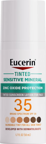 Eucerin Sun Tinted Sensitive Mineral Face Sunscreen Lotion SPF 35, 1.7 Fl Oz Bottle-072140036096-LR-363513-1-LR eShop