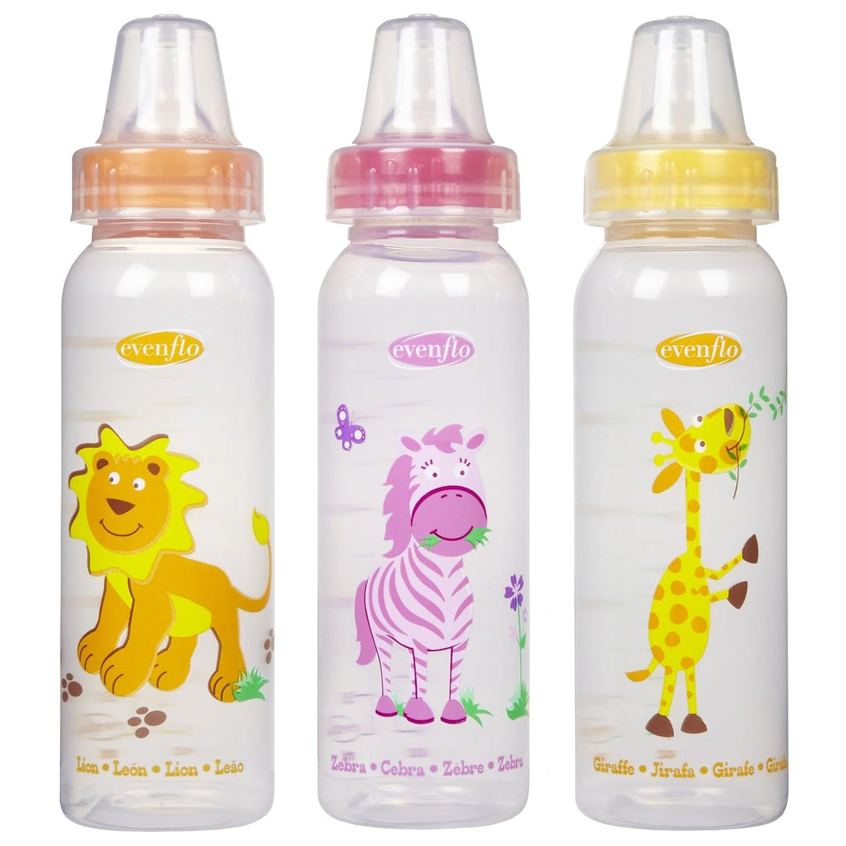 evenflo Classic Zoo Friends Standard Bottles - 8 oz, 3 count-032884150144-LR-241622-2-LR eShop
