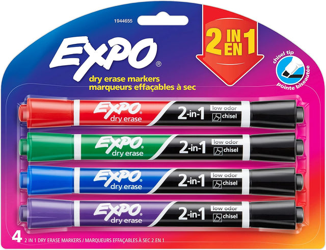 EXPO Dry Erase 2-in-1 Markers - Assorted Colors, 4 count-071641099579-LR-315957-1-LR eShop