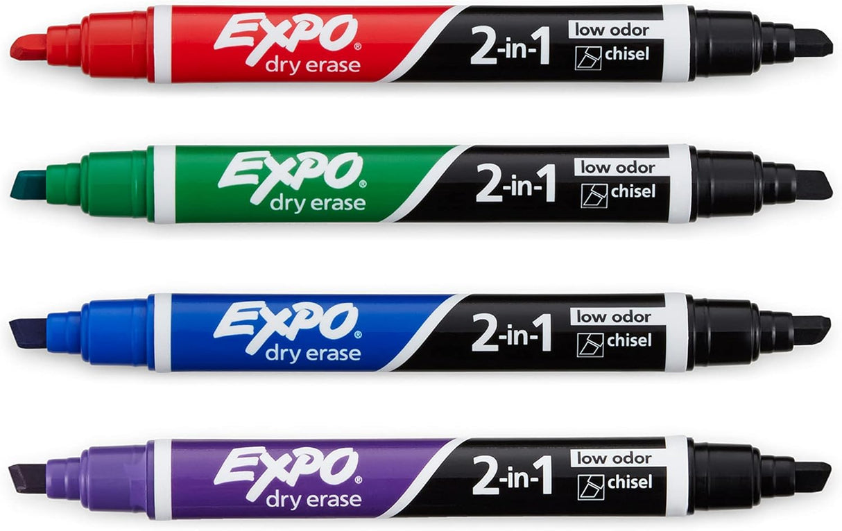 EXPO Dry Erase 2-in-1 Markers - Assorted Colors, 4 count-071641099579-LR-315957-3-LR eShop