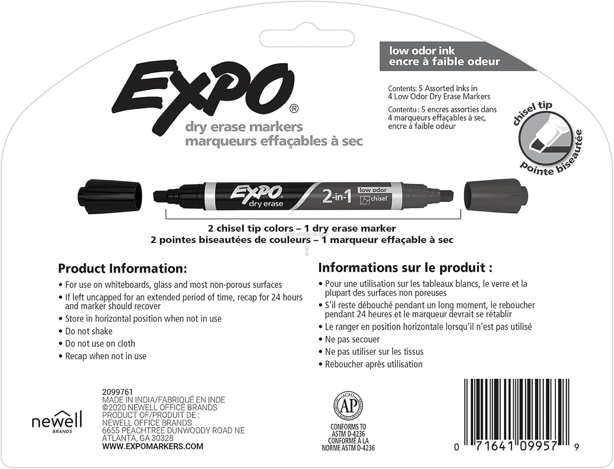 EXPO Dry Erase 2-in-1 Markers - Assorted Colors, 4 count-071641099579-LR-315957-7-LR eShop