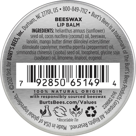 BURTS LIP BALM TIN BEESWAX .3Z