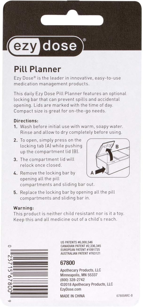 ezy dose 4 Times per Day Daily Pill Planner - Assorted Colors-025715678009-LR-254193-5-LR eShop