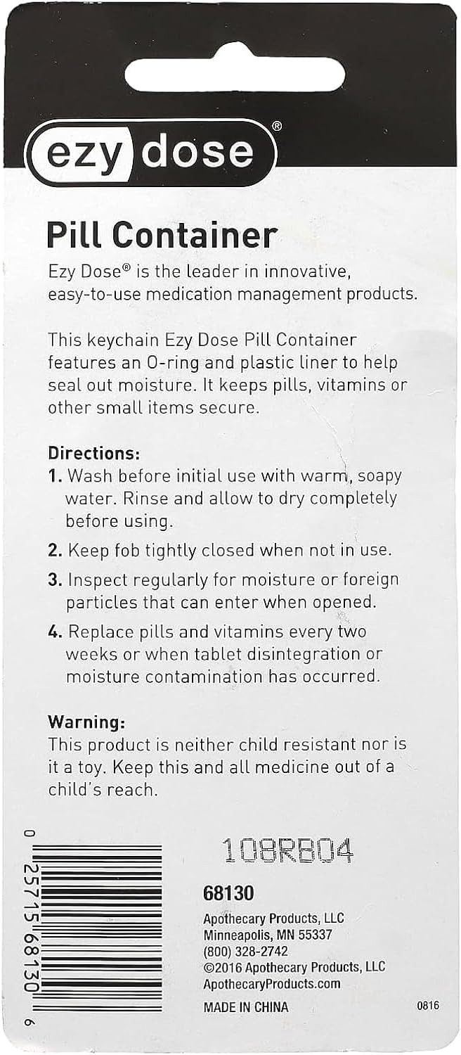 ezy dose Deluxe Metal Pill Fob Key Chain - Assorted Colors-025715681306-LR-303574-8-LR eShop