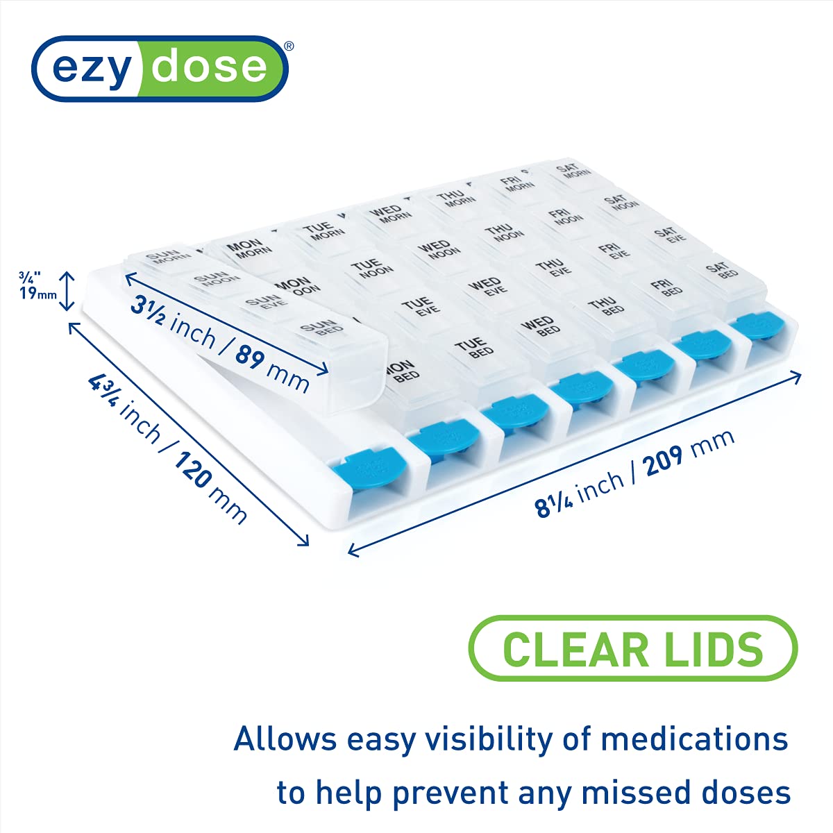 ezy dose Medtime Planner Large Pill Weekly Organizer - Assorted Colors-025715671338-LR-303591-3-LR eShop