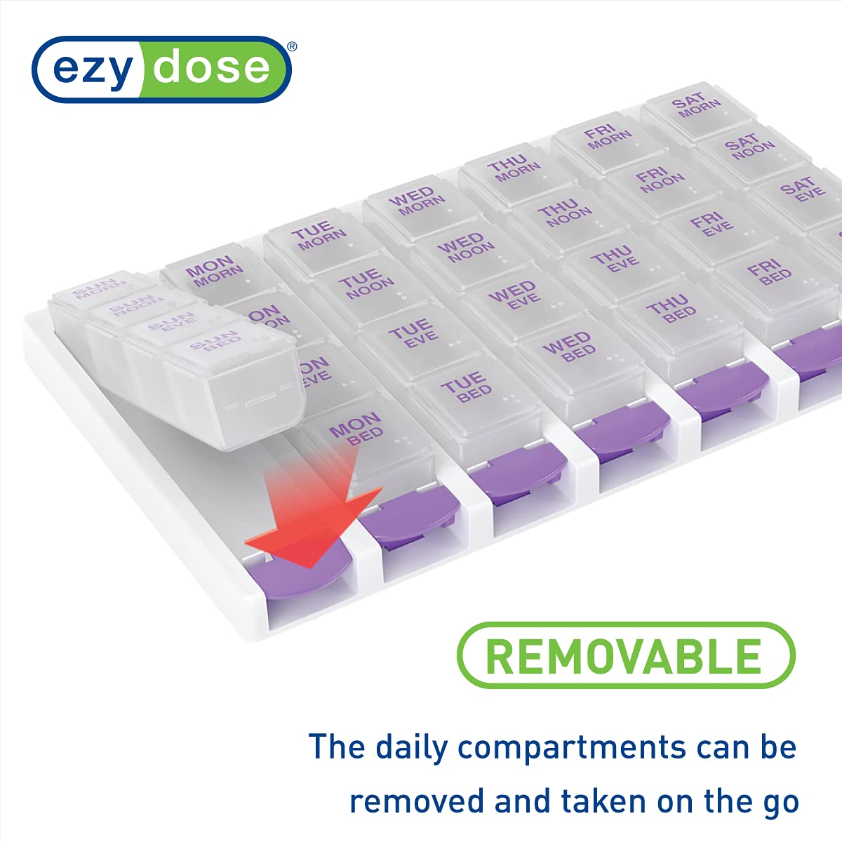 ezy dose Medtime Planner Large Pill Weekly Organizer - Assorted Colors-025715671338-LR-303591-5-LR eShop