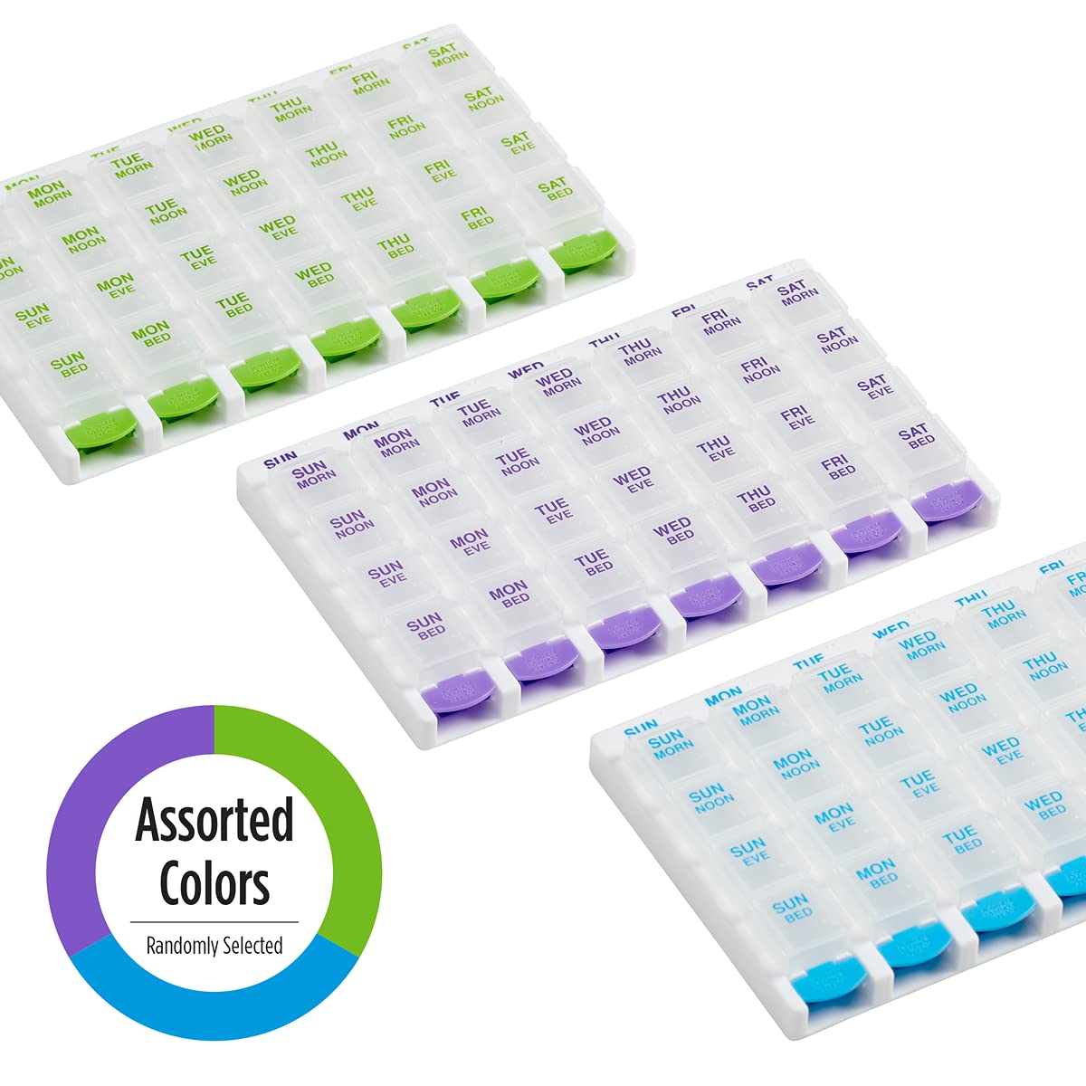 ezy dose Medtime Planner Large Pill Weekly Organizer - Assorted Colors-025715671338-LR-303591-7-LR eShop
