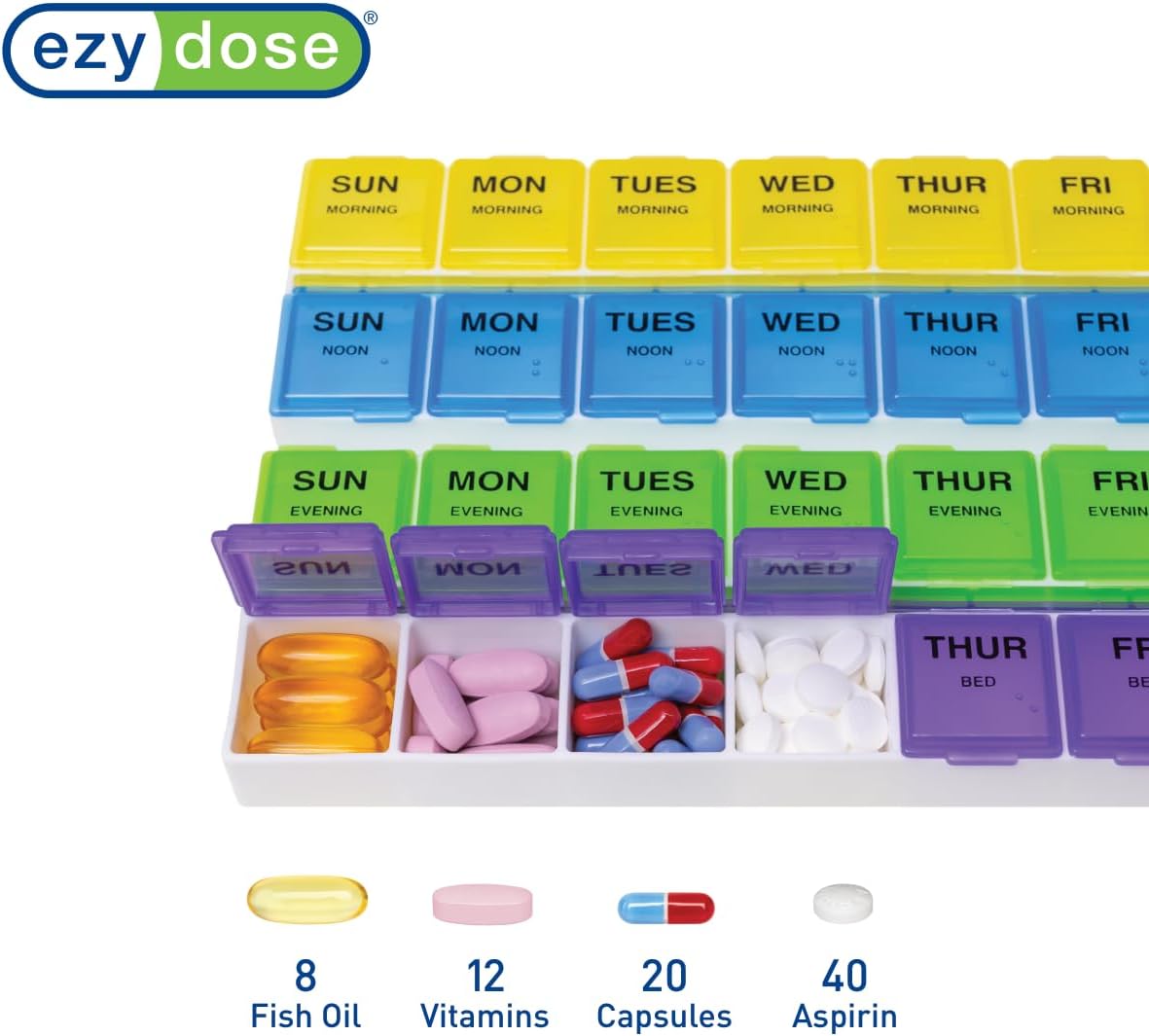 ezy dose Medtime Planner Large Pill Weekly Planner - Multicolored-025715671697-LR-254174-4-LR eShop