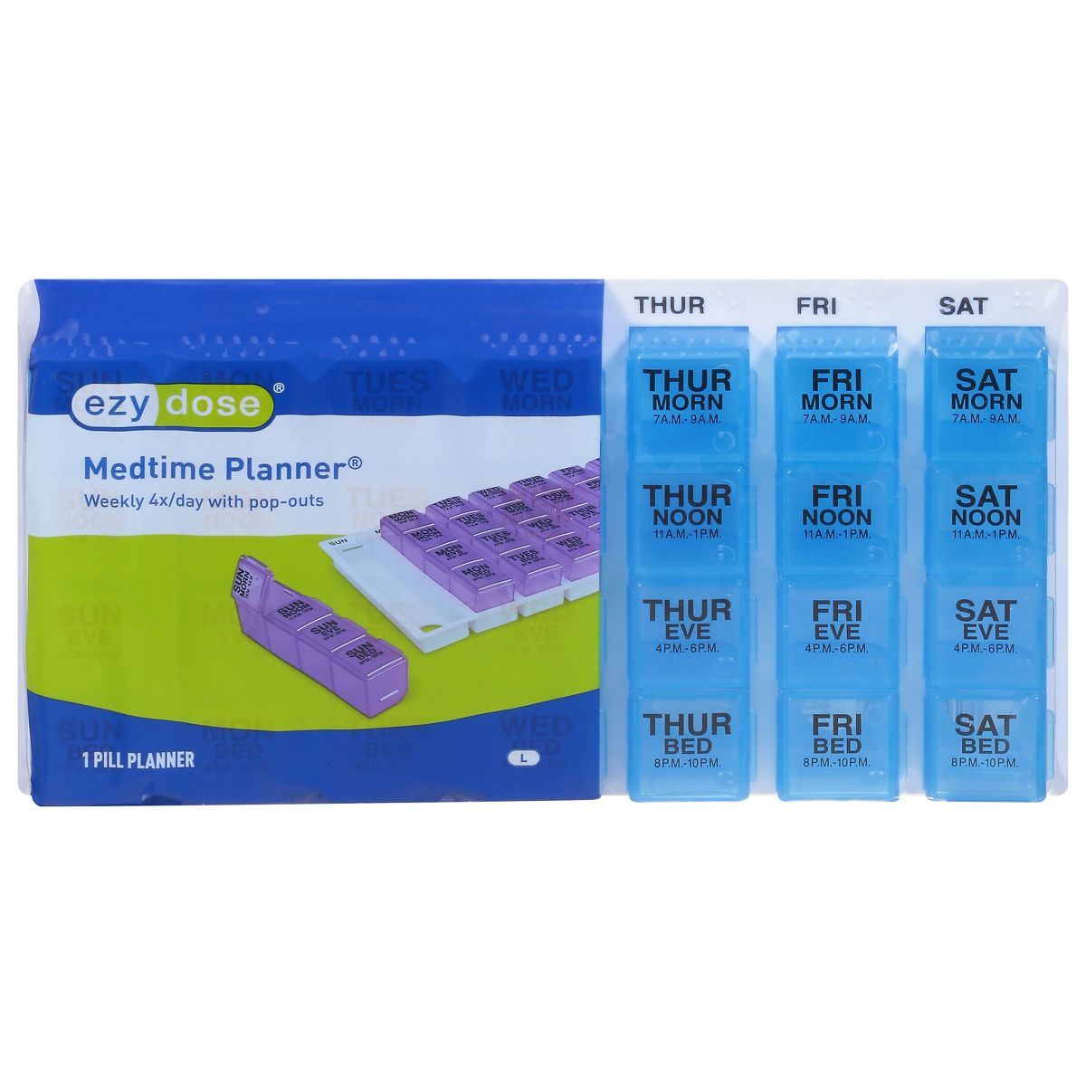 ezy dose Medtime Planner Large Weekly Medication Organizer - Assorted Colors-025715671659-LR-339035-1-LR eShop