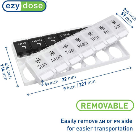 ezy dose Push Button 7-Day AM and PM Pill Case - Black and White-025715013190-LR-346437-2-LR eShop
