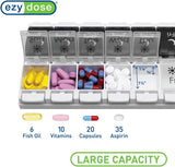 ezy dose Push Button 7-Day AM and PM Pill Case - Black and White-025715013190-LR-346437-3-LR eShop