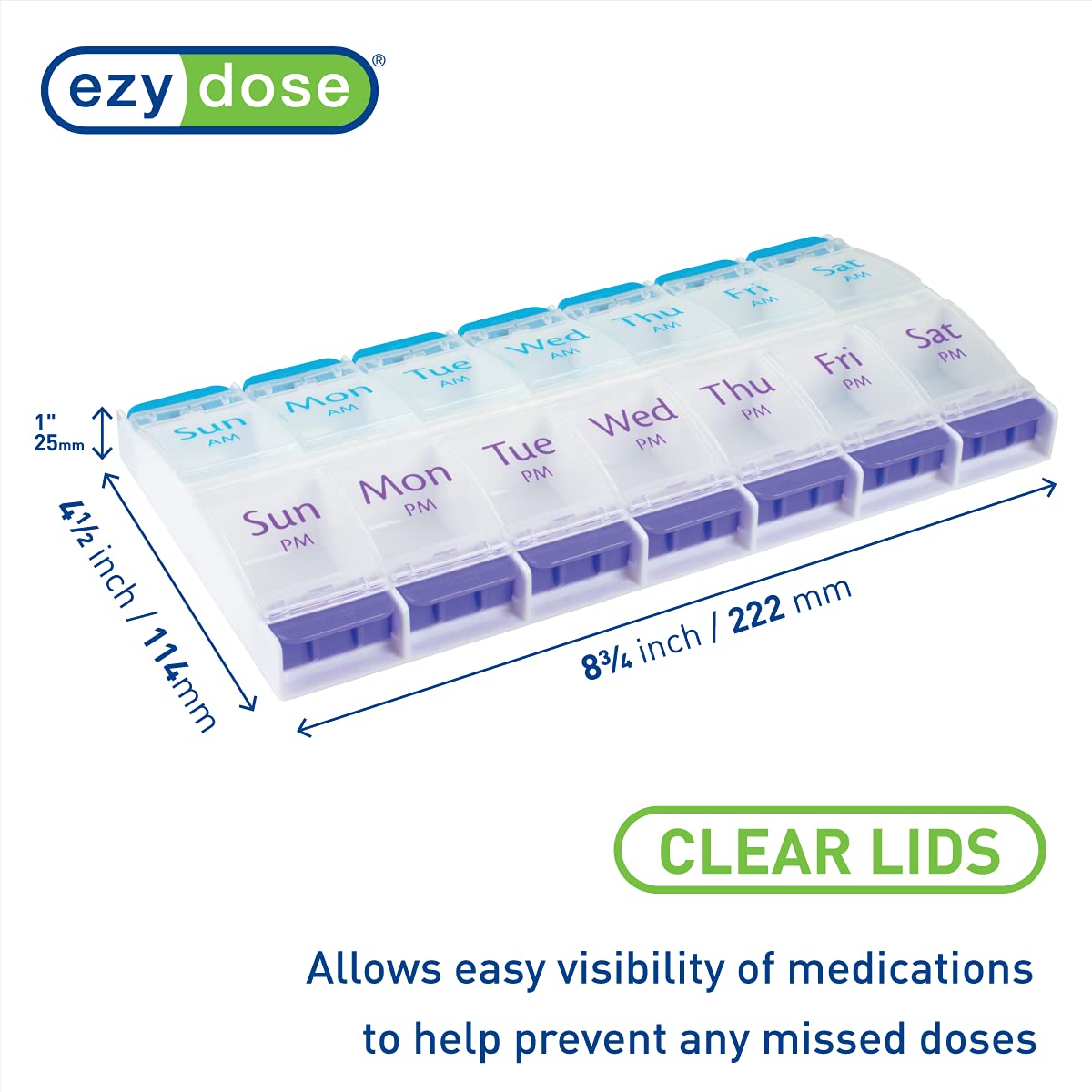 ezy dose Push Button 7-Day AM and PM Pill Case - Clear-025715675855-LR-254188-3-LR eShop
