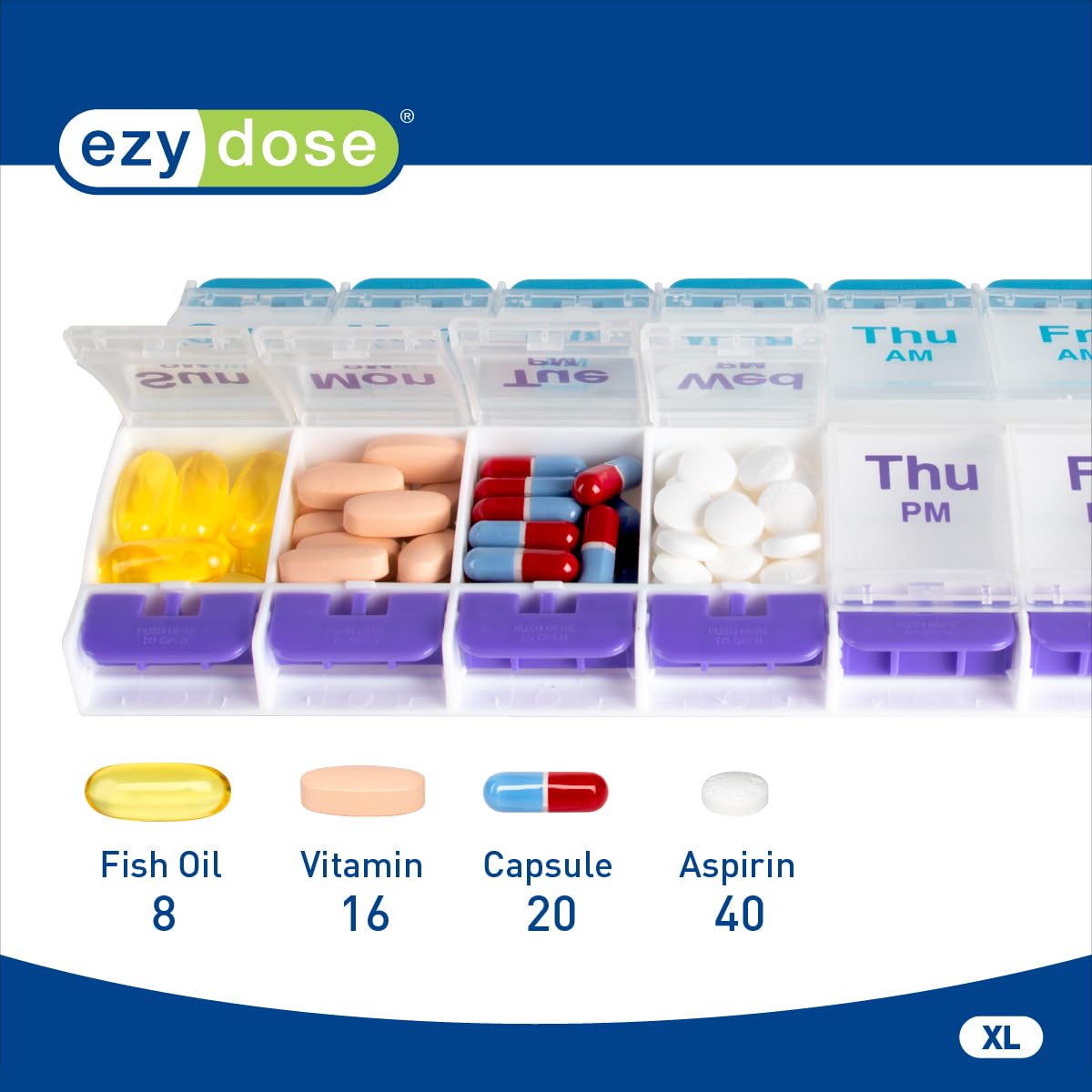 ezy dose Push Button 7-Day AM and PM Pill Case - Clear-025715675855-LR-254188-4-LR eShop
