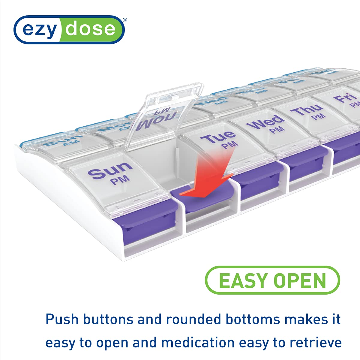 ezy dose Push Button 7-Day AM and PM Pill Case - Clear-025715675855-LR-254188-5-LR eShop