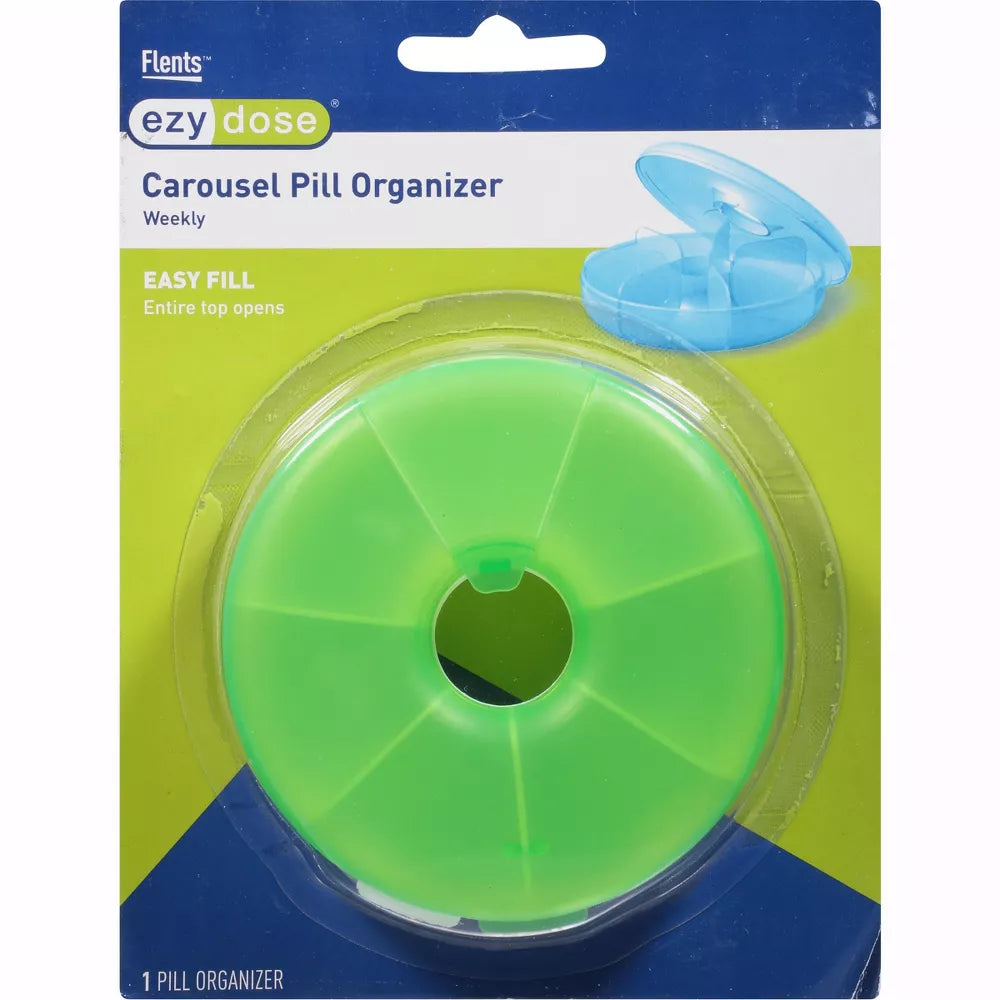 ezy dose Round Pill Organizer Compact Daily Medication Storage Case - Assorted Colors-025715677026-LR-309973-3-LR eShop