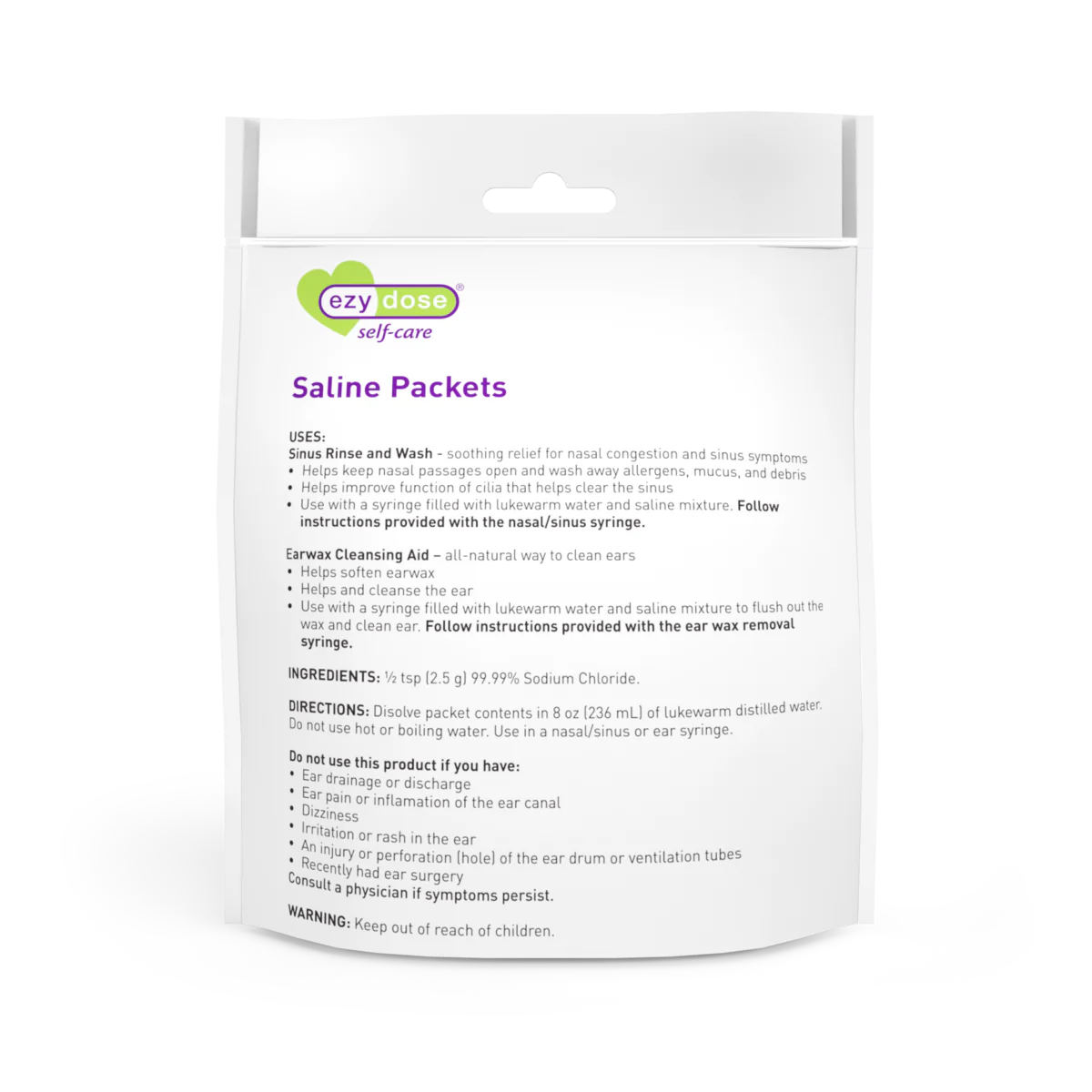 Ezy Dose Saline Nasal Rinse Packets, 100 count-025715012650-LR-359262-5-LR eShop