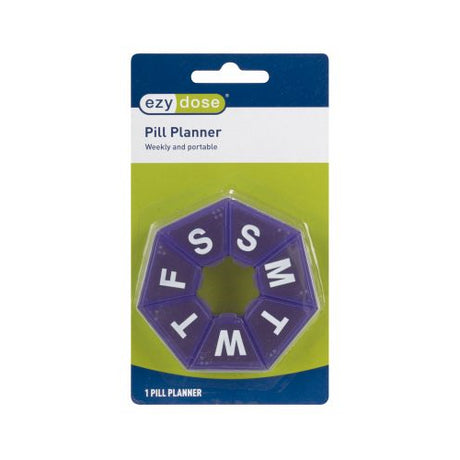 Ezy Dose Travel (7-Day) Pill, Medicine, Vitamin Organizer Box | Circle Compartments | Colored Lids-025715670096-LR-157008-1-LR eShop