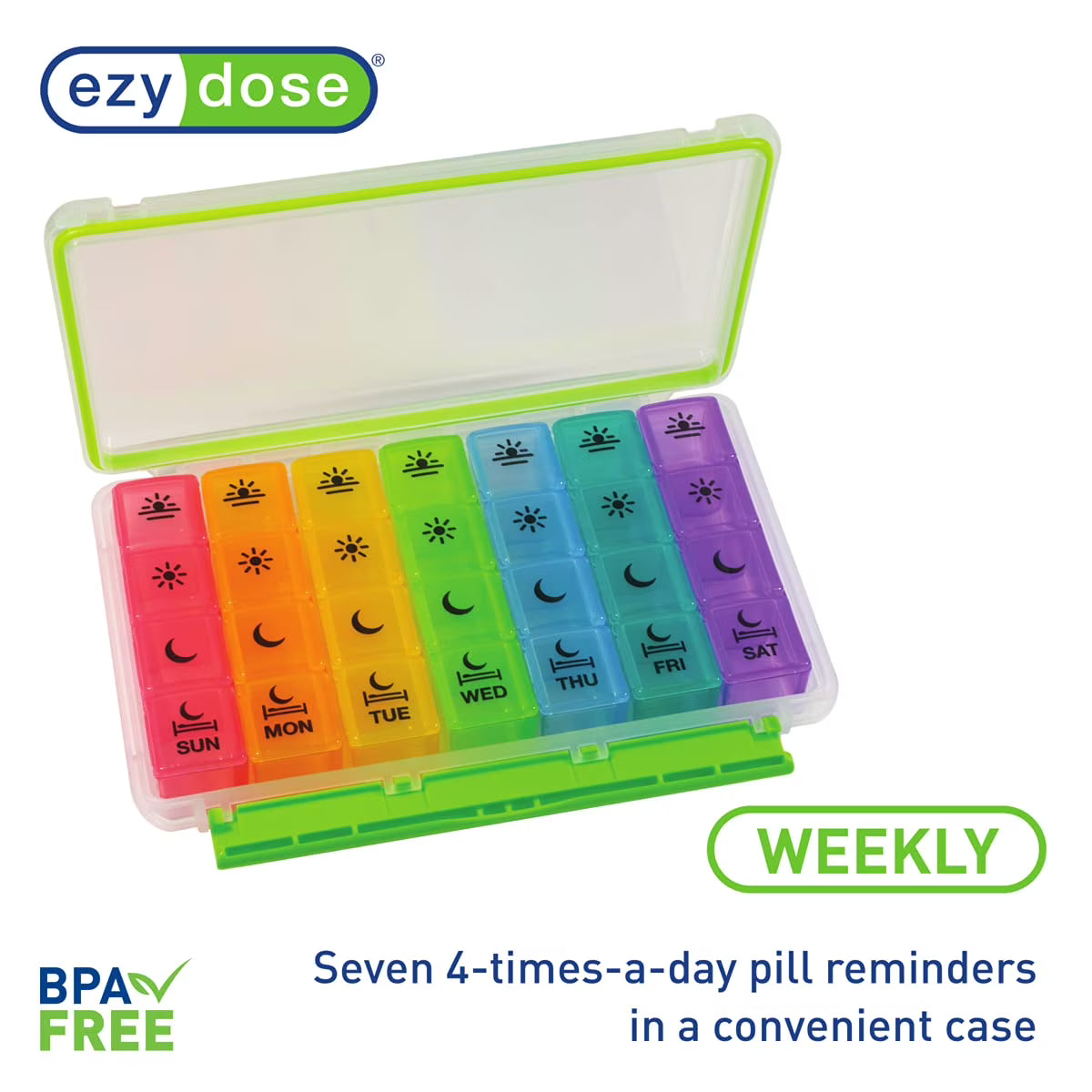 ezy dose Weekly 4 Times a Day Pill Organizer - Rainbow-025715012360-LR-339067-4-LR eShop