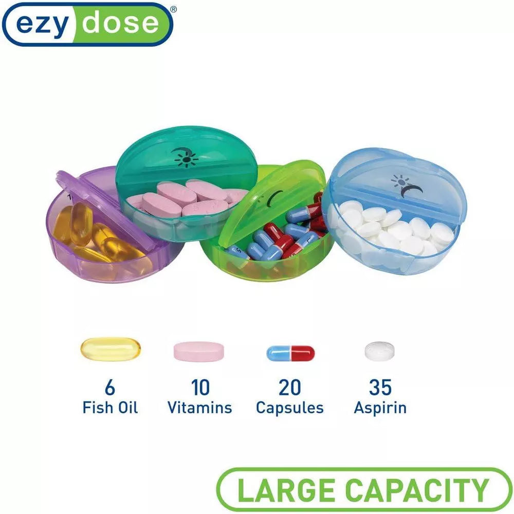 ezy dose Weekly 7 Day Pill Organizer XL Removable Rainbow Lids Medication Planner - Assorted Rainbow Colors-025715012346-LR-339065-4-LR eShop
