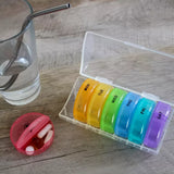 ezy dose Weekly 7 Day Pill Organizer XL Removable Rainbow Lids Medication Planner - Assorted Rainbow Colors-025715012346-LR-339065-7-LR eShop