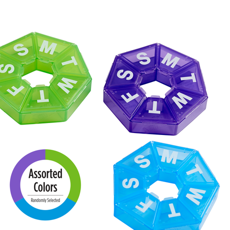ezy dose Weekly 7-Sided Pill Planner - Assorted, Medium-025715670096-LR-157008-2-LR eShop