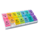 ezy dose Weekly AM and PM Pill Organizer with Push Button - Assorted Rainbow Colors-025715012339-LR-339064-2-LR eShop