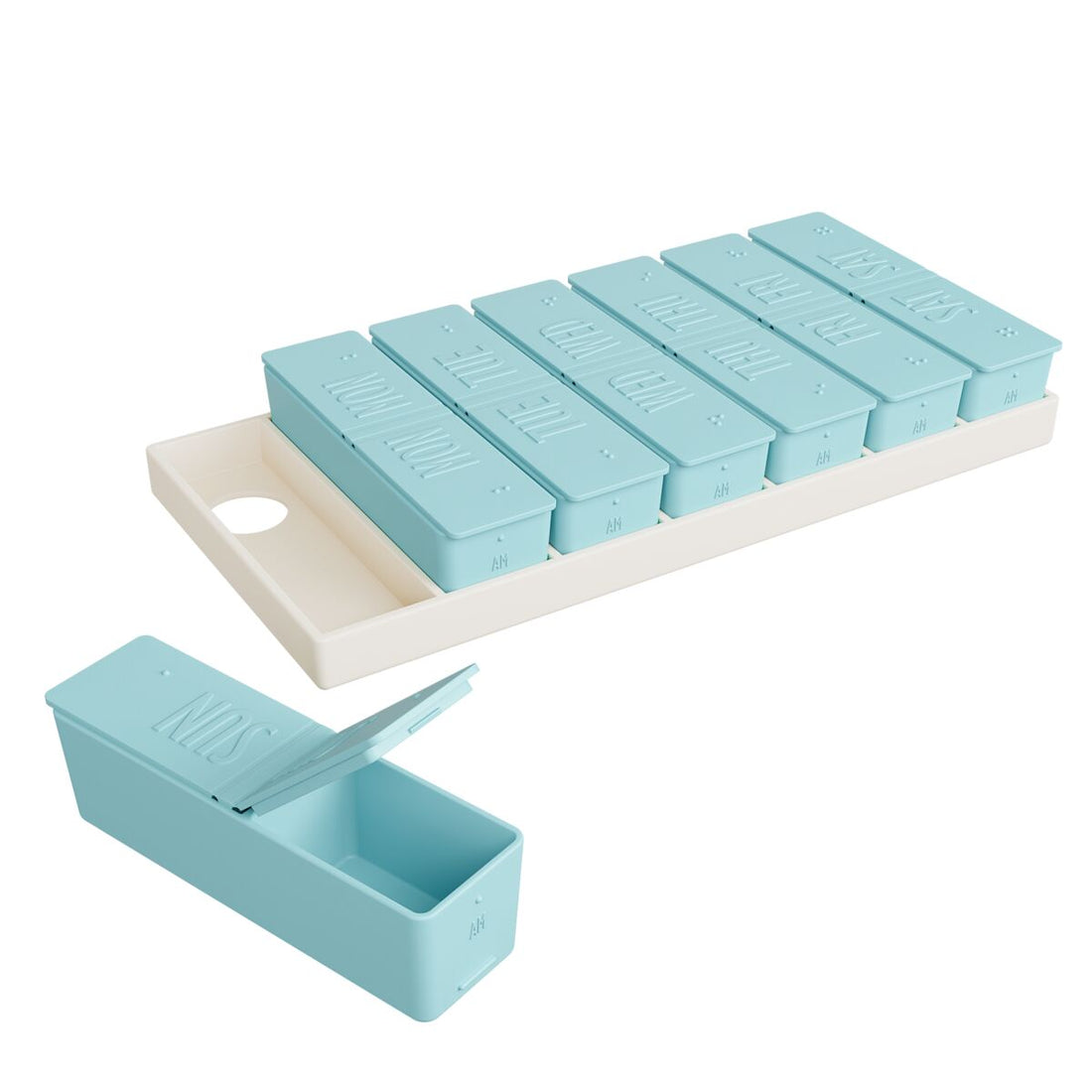 ezy dose Weekly AM/PM Matte Embossed Pill Organizer - Assorted-025715016160-LR-363561-2-LR eShop