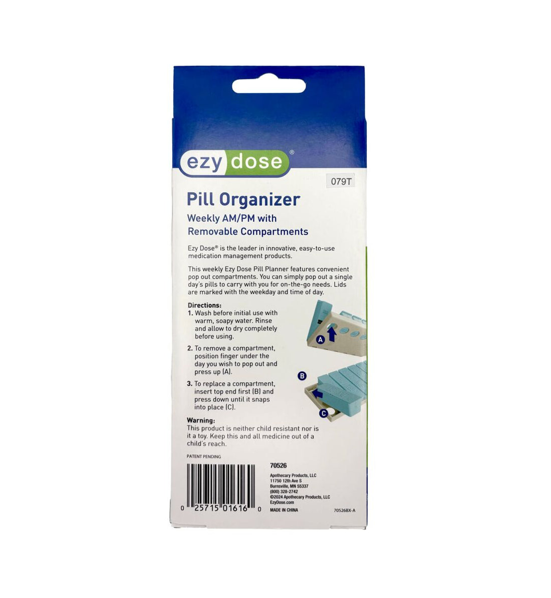 ezy dose Weekly AM/PM Matte Embossed Pill Organizer - Assorted-025715016160-LR-363561-7-LR eShop