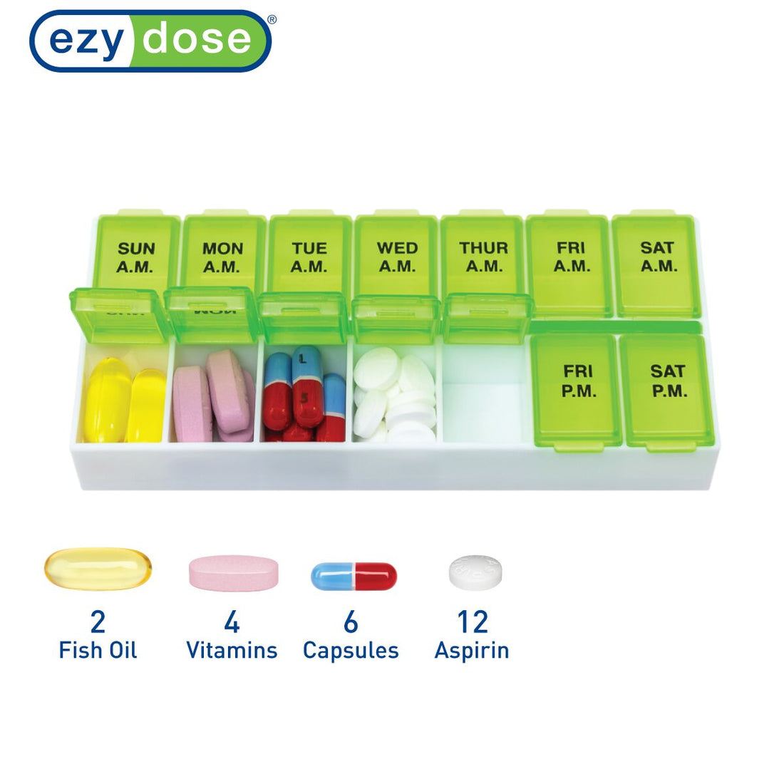 ezy dose Weekly AM/PM Pill Organizer - Assorted-025715673752-LR-254178-4-LR eShop