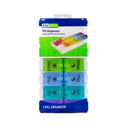 Ezy Dose Weekly AM/PM Pill Organizer with Push Button - Rainbow-025715012339-LR-339064-1-LR eShop