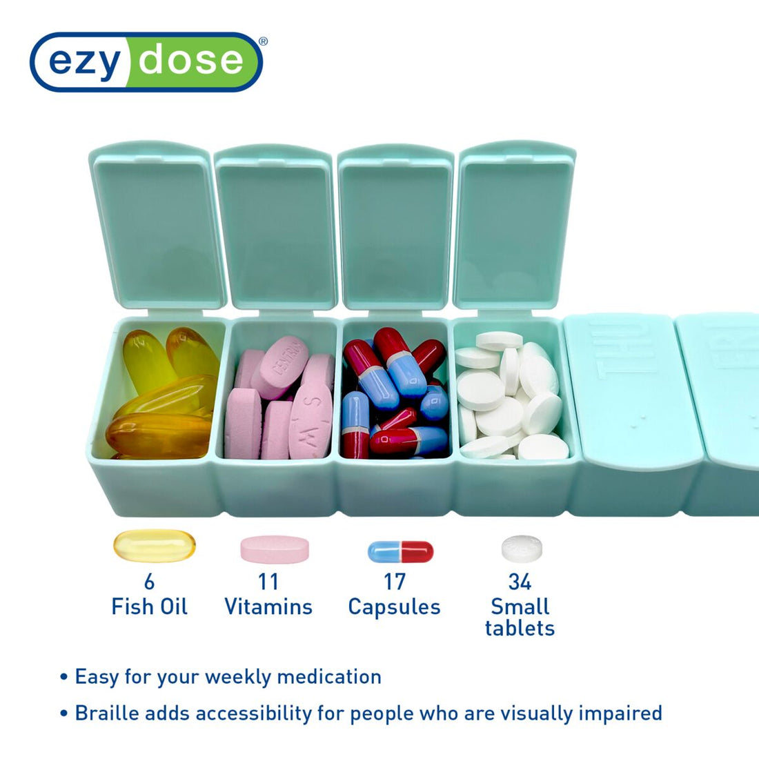 ezy dose Weekly Matte Embossed Pill Organizer - Assorted-025715016153-LR-363560-3-LR eShop